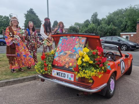 Barwell Bloomers Volunteers Dressed in 60s costumes.